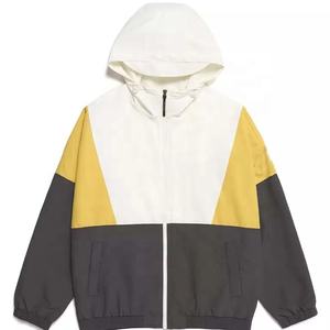 แจ็กเก็ตกันลมน้ำหนักเบาของผู้ชายเสื้อซิปบล็อกสีตัดกันเสื้อกันลมใส่วิ่งลำลองแบบกำหนดเอง - Product Image 1