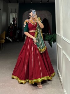 Latest Designer Pure Cotton Gamthi Printed Work Lehenga Choli by FabZone - Product Image 2