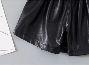 2024กางเกงขาสั้นแฟชั่นหนัง PU สำหรับผู้หญิงสำหรับฤดูใบไม้ร่วงและฤดูร้อนฤดูใบไม้ผลิ - Product Image 5