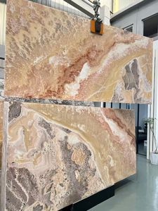 半透明の古典的な赤いバブルオニキス大理石、バックライト付き赤オニキス、マルチカラーマーブル、レッドドラゴンジェイドオニキス（壁張り用） - Product Image 6