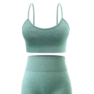 Venta al por mayor conjunto de yoga Color a juego Cruz en la espalda Conjunto de yoga con tiras Ropa deportiva Mujeres Gimnasio Fitness conjuntos de yoga - Product Image 2