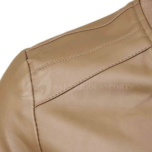 2025 hiver usine directement fournir des vestes pour hommes avec cuir tissu veste à glissière personnalisé votre propre logo de marque - Product Image 5