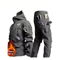 AIR FLOW ENTERPRISES Veste et pantalon tactiques d'hiver pour hommes, en polaire, pour agents de sécurité, sur mesure, résistants, multi-poches