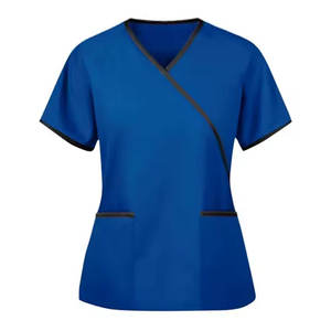 Traje de enfermería con cuello en V de diseño personalizado Uniforme de Enfermería de alta calidad para mujeres y hombres. - Product Image 1