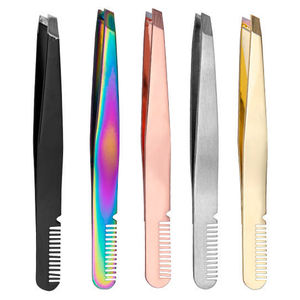 Juego de Pinzas para Cejas de Alta Calidad, Pinzas Profesionales de Acero Inoxidable para Cejas, Recubrimiento de Color Personalizado - Product Image 5
