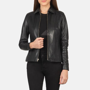 Chaquetas de motorista para mujer con logotipo personalizado, ropa de abrigo de cuero con estilo de calidad superior para ropa de mujer de invierno y otoño - Product Image 1