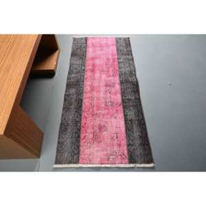 Moderno Rosa Negro 2,4X5,1 pies estilo Tabriz alfombra turca estilo Kilim para sala de estar adolescente lana poliéster Patchwork látex - Product Image 1