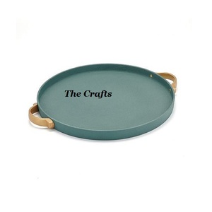 Plateau de service à dessert en aluminium de la plus haute qualité, design feuille, forme ovale, vaisselle, plateau de service aux prix les plus bas - Product Image 6