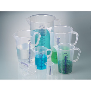 Béchers gradués en plastique avec poignée ergonomique, matériel de laboratoire pour la volumétrie et la titration, graduation bleue 50-3000 ml, Allemagne-Burkle GmbH - Product Image 6