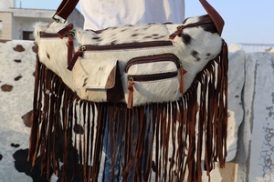 Sac banane en cuir véritable unisexe Sac à dos de taille en cuir de vachette occidental sur un sac banane unique avec bandoulière réglable - Product Image 4