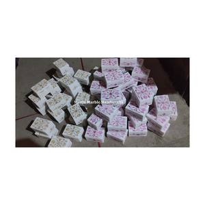 Nouvelle boîte décorative d'incrustation de marbre de conception classique de luxe de qualité supérieure avec l'art floral de coquille de mer de nacre pour la boîte de rangement de bijoux - Product Image 1