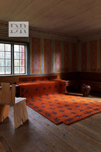 พรมขนสัตว์ทำด้วยมือด้วยตาขนาดใหญ่ในพื้นที่ขนาดใหญ่อิฐแดงสำหรับตกแต่งบ้านสำหรับห้องนั่งเล่นสำนักงานหรือทางเข้าประตูในมือ - Product Image 4