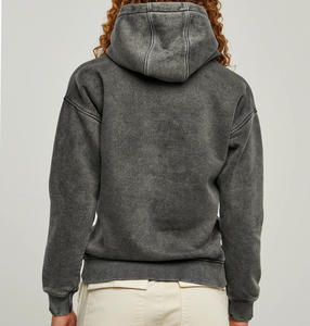 Unique Acid Wash Hoodie Femmes Noir Coton Régulier À Capuche pour Femmes Custom Made Acid Wash Haute Qualité Acid Wash Hoodies - Product Image 3