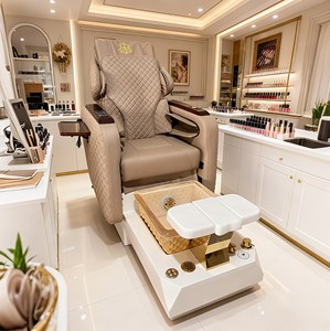 เก้าอี้ทำเล็บเท้าแบบไฟฟ้าฐานเจลเก้าอี้สปาเท้าหลังสูงเก้าอี้นวดพร้อมท่องสำหรับร้านทำเล็บเฟอร์นิเจอร์ร้านเสริมสวย - Product Image 5