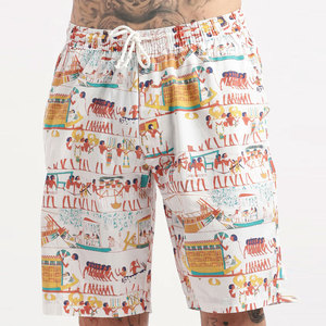 Conjunto de camiseta y pantalones cortos estampados a la moda para hombre, cuello alto más vendido con tela fresca, transpirable, atractivo aspecto de playa - Product Image 4