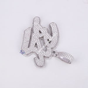 Pass Diamond Tester VVS Lab Grown Diamond Hiphop Jewelry oro blanco de 14kt con letra de corte redondo personalizado Iced Out Pendant Jewelry - Product Image 4