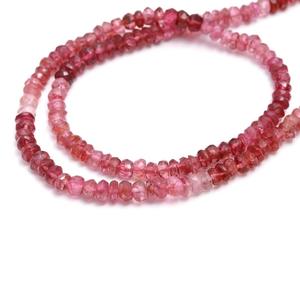 ลูกปัดพลอยพลอยพลอยสีชมพูยาว12นิ้วทำด้วยมือขนาด4มม. - Product Image 4