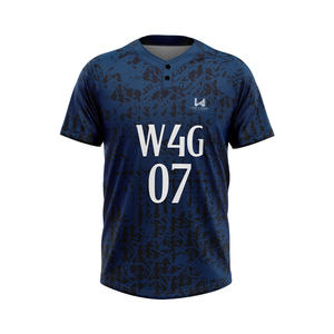 Maillot de baseball personnalisé pour homme, 2 boutons, col en V, polyester/coton, évacuation de l'humidité, respirant, séchage rapide, antibactérien, grande taille - Product Image 4