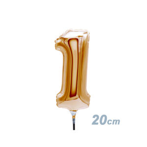 Elegancia festiva Globos en forma de número dorado 7 "Pequeño grande para cumpleaños japoneses - Product Image 1