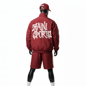 Ensemble short coupe-vent pour homme, léger, polyester, panneaux bicolores, logo personnalisé brodé, ensemble short coupe-vent grande taille - Product Image 2