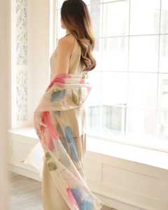 ชุดเดรสสตรีสไตล์ฟาร์ชิแบบดั้งเดิมของปากีสถานชุดเดรสลำลองทรงเอลูกไม้ธรรมชาติปักลูกไม้ฤดูร้อน - Product Image 3