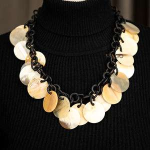 Collar de cadena larga de cuerno de búfalo Natural al por mayor más vendido para mujer accesorios de moda de cuerno de buey Natural - Product Image 5