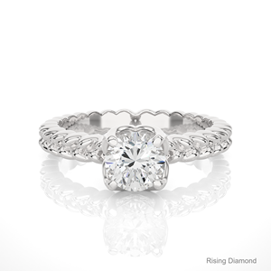 Anillo de diamantes CVD de oro blanco de corte redondo de 1,02 quilates, compromiso premium y regalo de aniversario para sus anillos de diamantes - Product Image 1