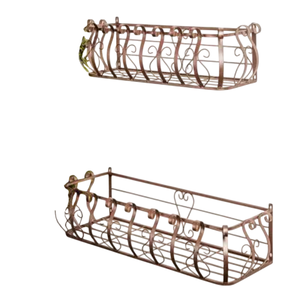 Jardinière murale en métal de qualité supérieure avec un design décoratif en spirale, jardinière rectangulaire d'extérieur pour balcon - Product Image 2