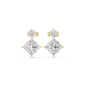 NIHAO JEWELRY 10K Dainty Lab Grown <b>Diamond</b> Round Brilliant Cut Ethnic Stud <b>Earrings</b> for Women in Real Gold - Product Image 5