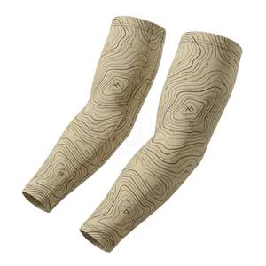 Manchons de bras à motif nid d'abeille hexagonal, gris, imprimé numérique, refroidissement en soie glacée, protection UV, compression, pour le fitness - Product Image 6