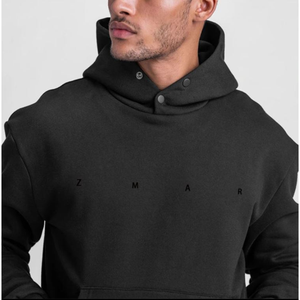 All Season Warm-up Hoodie Drop Shoulder Men Hoodie Sudadera con capucha repelente al agua de alta calidad Tres colores - Product Image 4