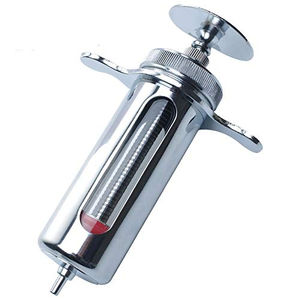 Jeringa Veterinaria de Acero Inoxidable Reutilizable de Tipo Corto para Administración de Medicamentos, con Bloqueo de Vidrio y Operación Sencilla - Product Image 4