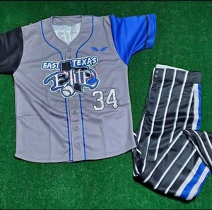 Hauts et chemises durables, respirants, antibactériens et à séchage rapide, ensembles de style sublimation avec nom d'équipe personnalisé, uniformes de baseball et de softball pour hommes - Product Image 5