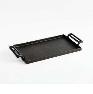 Latest Design Home <b>Decorative</b> Food Serving <b>Black</b> Aluminium Metal <b>Tray</b> With Handle Perfect For Serving Snacks And Desserts - Product Image 3