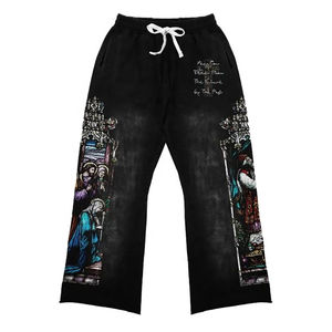 Conjunto de Chándal Urbano con Capucha de Poliéster/Algodón Lavado al Ácido con Logotipo Personalizado, de Secado Rápido, con Pantalones de Chándal Bordados con Estampado Puff, Tallas Grandes - Product Image 3