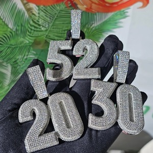 จี้เพชรโมอิสซาไนต์ทรงโบราณ ชุบทองคำแท้ เงินแท้ 925 สลักอักษรตามสั่ง สไตล์ฮิปฮอป สำหรับผู้ชาย ราคาประหยัด - Product Image 6