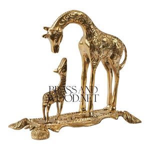 Handmade Brass Giraffe <b>Sculpture</b> with Mother and Baby Design for Luxury Home Decor Antique Style Artistic Collectible Figurine - Product Image 4