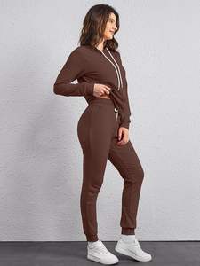 Último diseño impreso con capucha chándales de mujer ropa de invierno 100% algodón polar ligero mejor venta Venta caliente entrenamiento para correr - Product Image 3