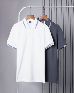 เสื้อโปโลผู้ชายเสื้อโปโลผ้าฝ้าย100% พิมพ์โลโก้โลโก้โพลีเอสเตอร์สแปนเด็กซ์เสื้อโปโลผู้ชาย - Product Image 6