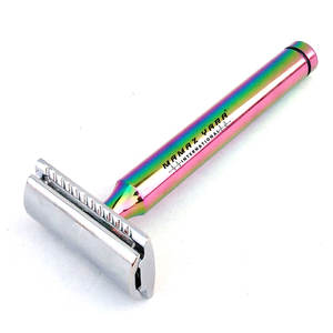 Custom Logo Barber Hair Eco Friendly Shaving Double Edge Safety <b>Razor</b> for <b>Men</b> Rainbow Multi Color Stainless Steel Safety <b>Razors</b> - Product Image 1