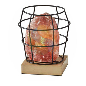 Cage de conception de l'himalaya avec lampe à sel naturelle avec des entreprises de sel de roche en cristal rose - Product Image 6