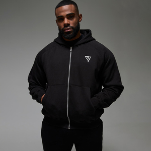 เสื้อฮู้ดผู้ชายระบายอากาศได้ดี ขายส่ง รุ่นล่าสุด สีพื้น เสื้อฮู้ดผู้ชายสีดำแบบกำหนดเอง โดย Marfa International - Product Image 1