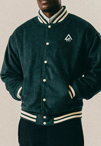 Veste universitaire en toile 100% laine tendance pour homme, col montant, broderie, étiquette personnalisée, respirante, streetwear d'hiver, vente en gros - Product Image 3