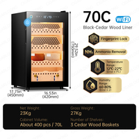 Nouvelle Conception Cave à Cigares 70C Armoire Réfrigérée Vitrine Réfrigérateur Congélateur avec WIFI