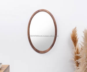 KALATRI Handmade Eco-Friendly <b>Lightweight</b> Classic Art Deco Asymmetrical Irregular Wavy Large Wooden Home Vanity Wall <b>Mirror</b> Real - Product Image 3
