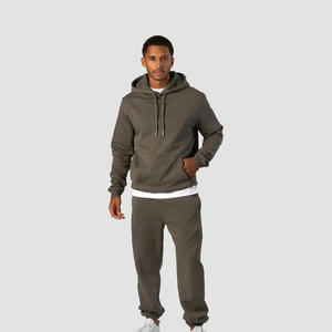 Pantalon de survêtement décontracté beige pour homme, 100% coton, coupe ajustée, taille élastique, style avant plat, pour salon d'entraînement, streetwear - Product Image 5