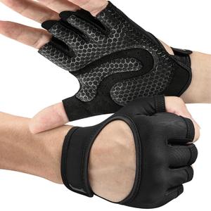 Gran oferta de guantes de gimnasio de neopreno y cuero personalizados para hombres y mujeres, soporte de muñeca, deportes para entrenamiento de levantamiento de pesas - Product Image 1