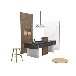 Vistaar Dalle en porcelaine marbre blanc doré 120x240cm 48x96in Tendance Sol et mur extérieurs - Product Image 3