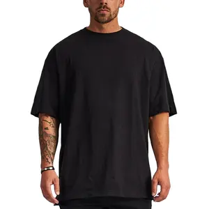 사용자 정의 로고 220g 코 튼 Tshirt 무거운 무게 티셔츠 대형 빈 인쇄 그래픽 T 셔츠 라운드 넥 짧은 소매 티셔츠