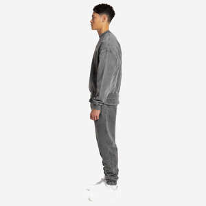 Sweat-shirt à col ras du cou lavé à l'acide surdimensionné PULLOVER Drop Shoulder Heavyweight Thick Vintage Washed Hoodies 100% Cotton - Product Image 3